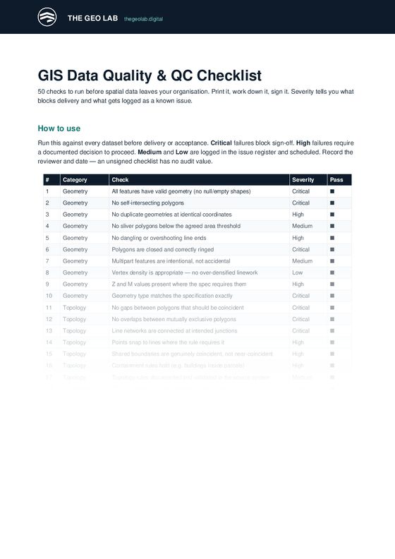 Real first-page preview from GIS Data Quality & QC Checklist