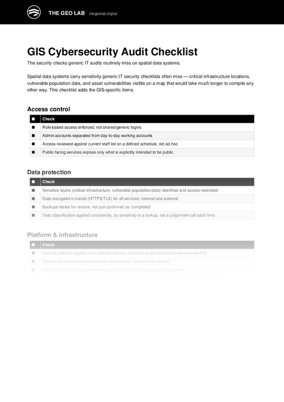 Real first-page preview from GIS Cybersecurity Audit Checklist